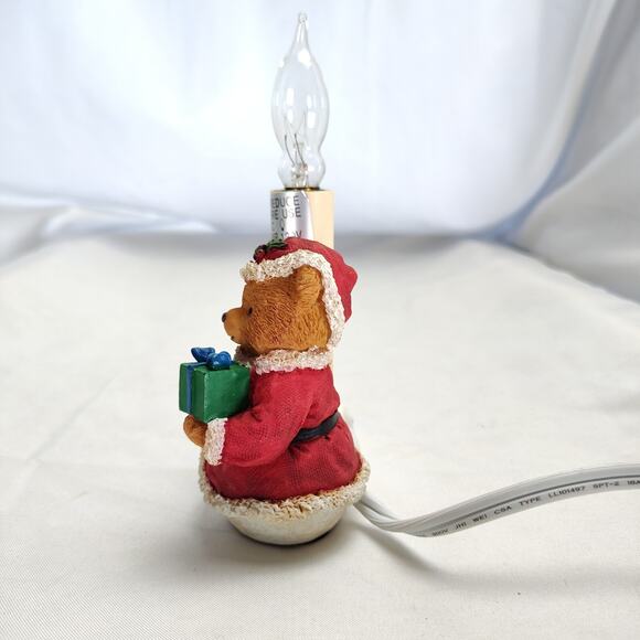 ALSV Electric Candle Lamp Christmas Santa Teddy Bear Lighted Holiday Decor - Picture 3 of 16